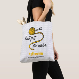 Tote Bag Knit Jaune Ambre Rapide, Mourir Chaud