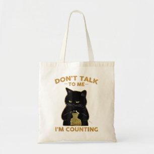 Tote Bag Knits de chat amusants Ne me parlez pas Je compte