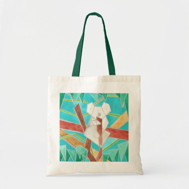 Tote Bag Koala dans l'arbre, Art abstrait original (Devant)