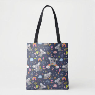 Tote Bag Koala Rainbow Love Motif
