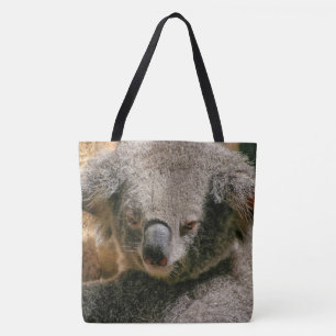 Tote Bag Koala se reposant contre l'écorce d'un arbre