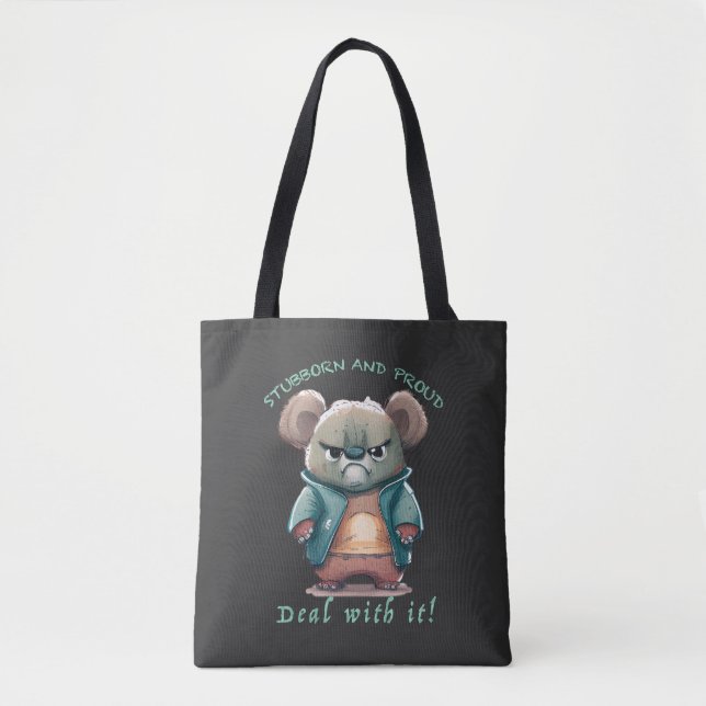 Tote Bag Koala Têtu Devoir Avec Elle Mignonne Adorable Drôl (Devant)