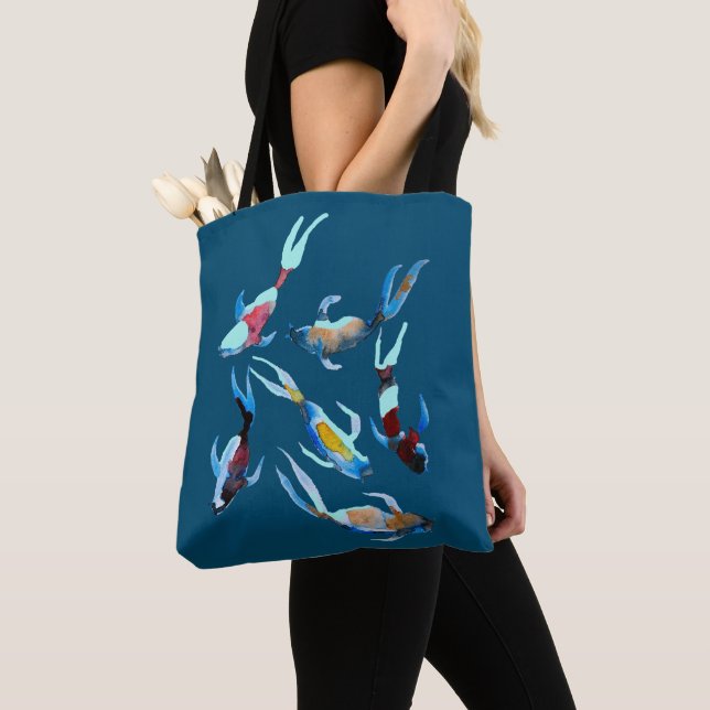 Tote Bag Koi Fish aquarelle (De près)