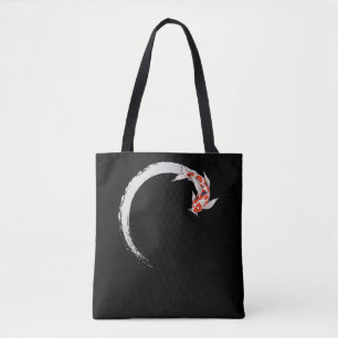 Tote Bag Koi Japonais Enso Poisson Carpe Cercle
