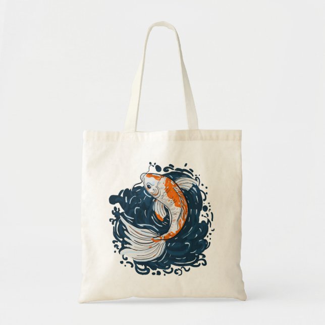 Tote Bag Koi Poisson maître de courbure (Devant)