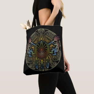 Tote Bag Kokopelli Duo - Homme Dans Le Maze - Dreamcatcher