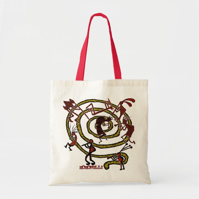 Tote Bag Kokopelli et spirale - budget Fourre-tout #1 (Devant)