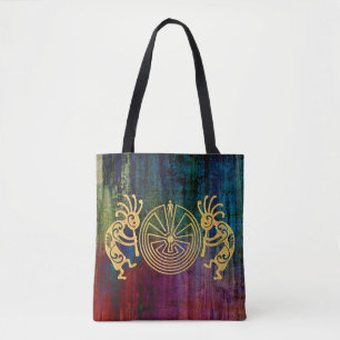 Tote Bag KOKOPELLI / L'HOMME DANS LE MAZE or + vos idées