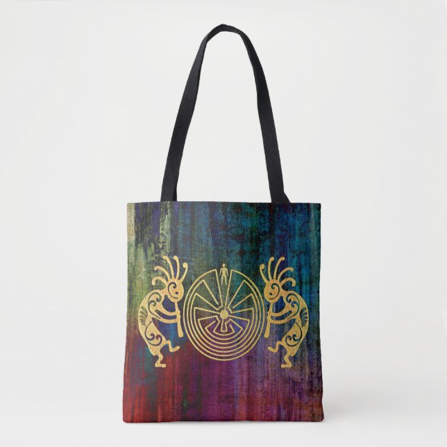Tote Bag KOKOPELLI / L'HOMME DANS LE MAZE or + vos idées (Devant)