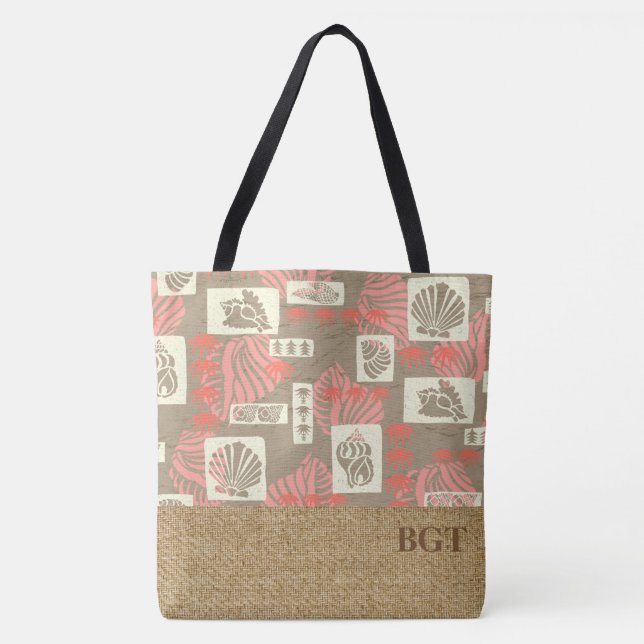 Tote Bag Koua Bay Hawaii Shell sous-marin Monogram Beach sa (Devant)