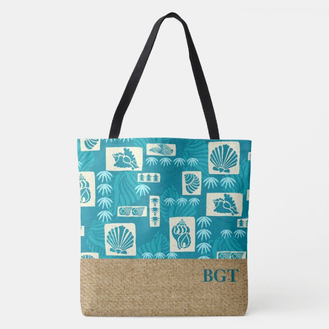 Tote Bag Koua Bay Hawaii Shell sous-marin Monogram Beach sa (Devant)