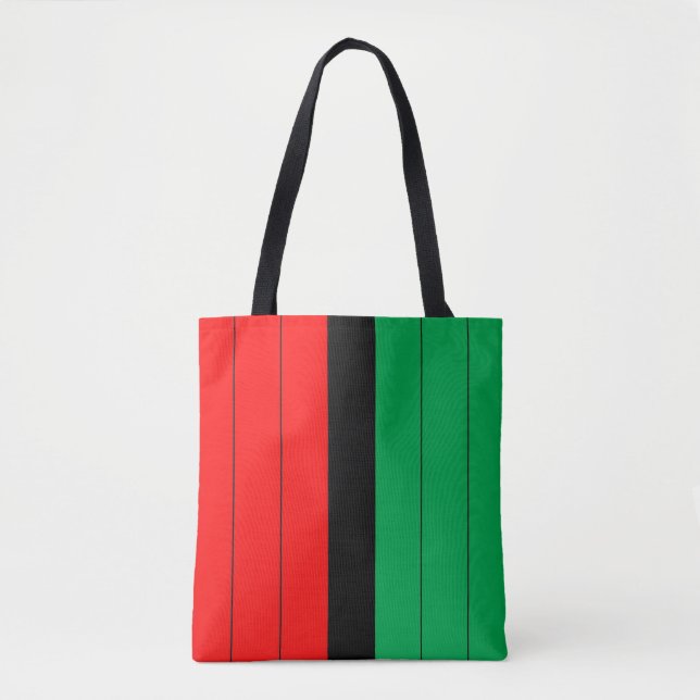 Tote Bag Kwanzaa Rouge Noir Vert Kinara Motif rayé (Devant)
