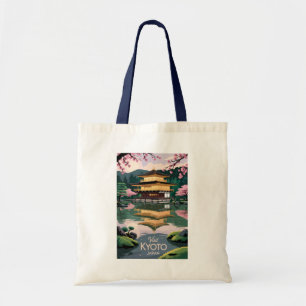 Tote Bag Kyoto Japon Kinkaku-ji Illustration Voyage Art Vin