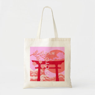 Tote Bag Kyoto Japon Travel Art, Art de Voyage rose