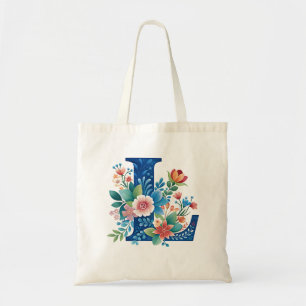 Tote Bag L Monogramme orné design floral