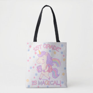 Tote Bag La 1re année est magique, retour à l'école licorne