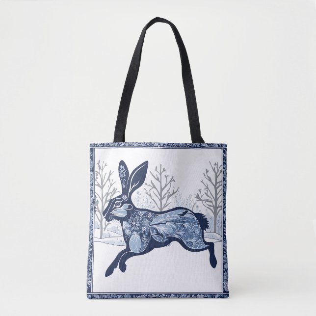 Tote Bag La balade à la mode de Hares Winter (Devant)