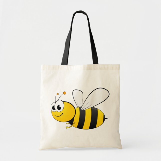 Tote Bag La bande dessinée mignonne gaffent l'abeille (Devant)
