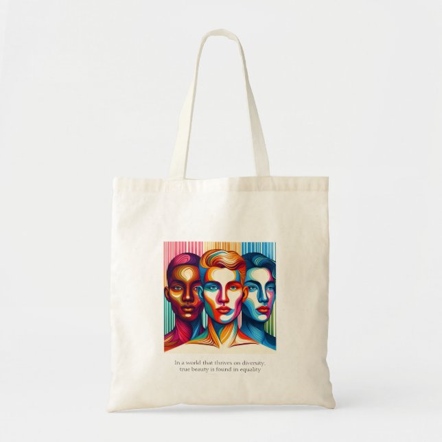 Tote Bag La beauté dans l'égalité 3 visages (Devant)