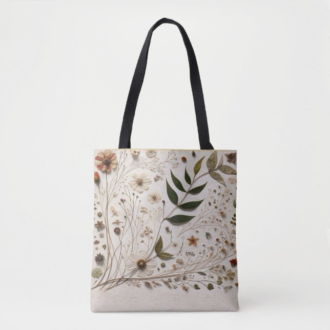 Tote Bag La beauté de la nature Fleurs botaniques & Feuille (Devant)