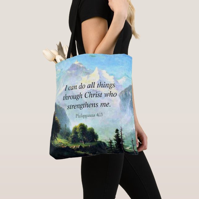 Tote Bag La Bible, Phil 4:13, je peux faire tout... (De près)
