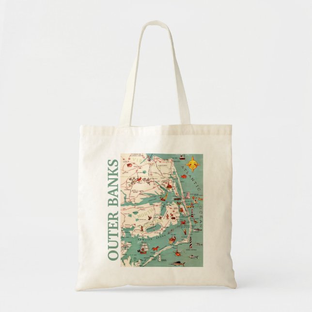Tote Bag La carte des Outer Banks (Devant)