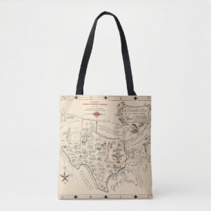 Tote Bag La carte d'un Texan des Etats-Unis (du Texas)
