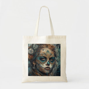 Tote Bag La Catrina Azul Dia de los Muertos Crâne de Sucre