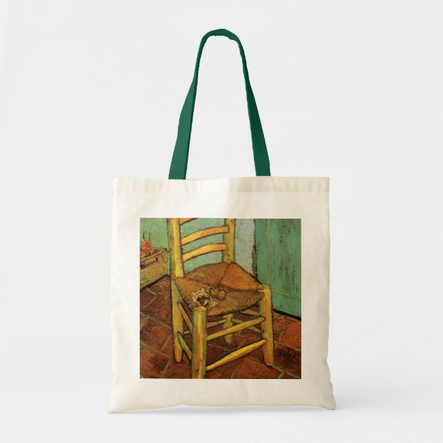Tote Bag La chaise de Vincent avec sa pipe par Vincent van  (Devant)