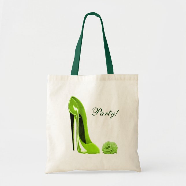 Tote Bag La chaussure stylet de vert de chaux et s'est (Devant)