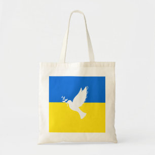 Tote Bag La colombe de la paix - Drapeau de l'Ukraine - Lib