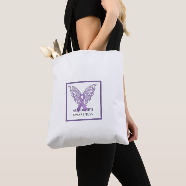 Tote Bag La conscience fourre-tout bilatéral d'Alzheimer (De près)