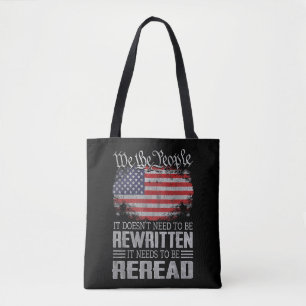 Tote Bag La Constitution américaine du drapeau doit être re