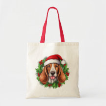La couronne de Noël de Basset Hound