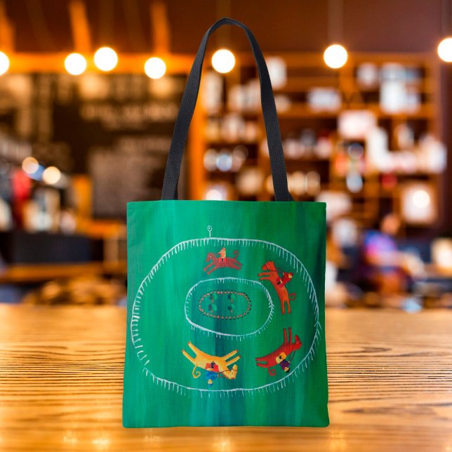 Tote Bag La Course du cheval Peinture moderne (Créateur téléchargé)