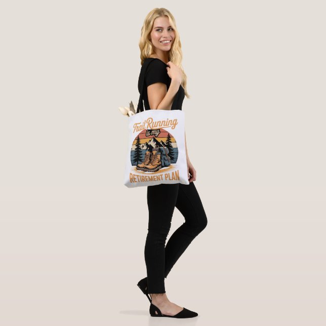 Tote Bag La course sur sentier est mon plan de retraite (Sur le modèle)