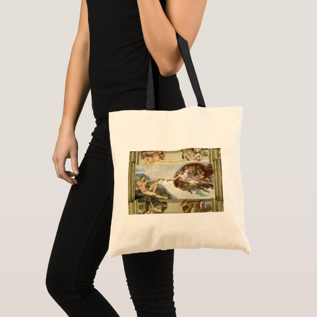 Tote Bag La Création de l'Homme par Michel-Ange (Création d (Devant (produit))
