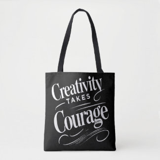 Tote Bag La créativité prend courage Art inspiré design