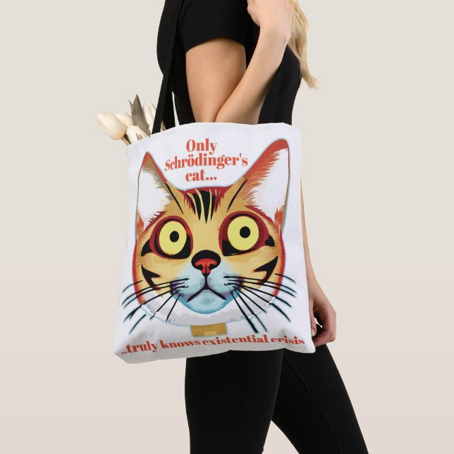 Tote Bag La crise existentielle du chat de Schrodinger (De près)
