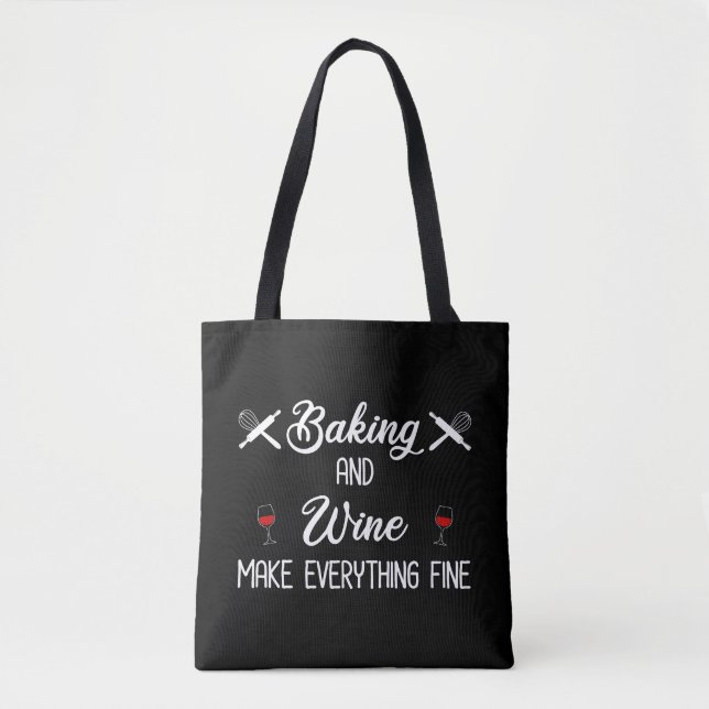 Tote Bag La Cuisine Et Le Vin Font Tout Bien (Devant)