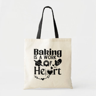 Tote Bag La cuisson est une oeuvre de coeur mignonne Noir é