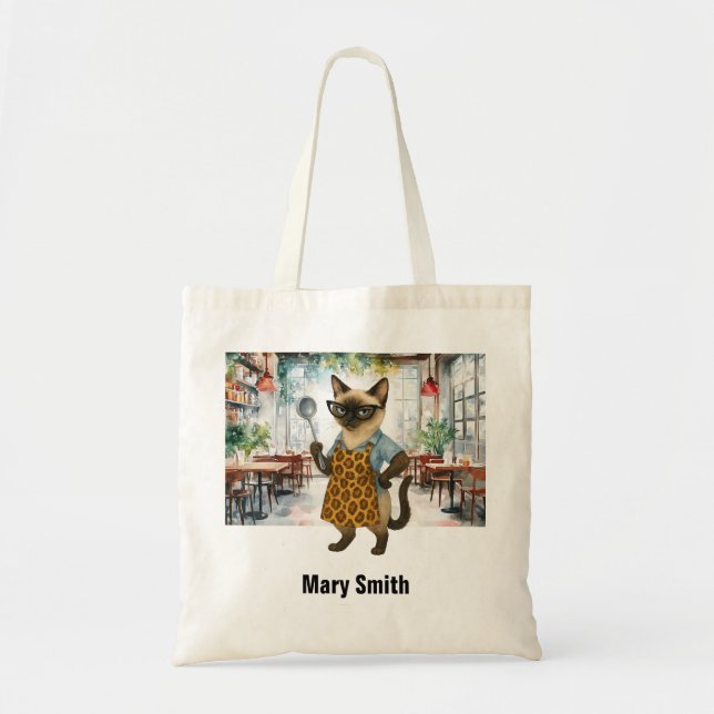 Tote Bag La dame de la cantine est à la cafétéria (Devant)