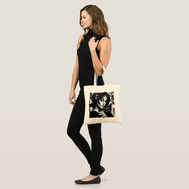 Tote Bag La dame du chat Graffiti (Devant (modèle))