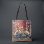 Tote Bag La Dame et la licorne, Goûtez<br><div class="desc">La Dame et la licorne, Goût (La Dame à la licorne, Le gout) Tapisserie médiévale (vers 1500). Cette tapisserie fait partie d'une série de six. Chaque tapisserie présente une dame médiévale dans différentes poses. Chaque scène représente l'un des cinq sens, ainsi qu'une sixième scène intitulée Mon Seul Desir (mon seul...</div>