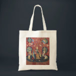 Tote Bag La Dame et la licorne, Odeur<br><div class="desc">La Dame et la licorne, l'Odeur (La Dame a la licorne, L'odorat) Tapisserie médiévale (vers 1500). Cette tapisserie fait partie d'une série de six. Chaque tapisserie présente une dame médiévale dans différentes poses. Chaque scène représente l'un des cinq sens, ainsi qu'une sixième scène intitulée Mon Seul Desir (mon seul désir)....</div>