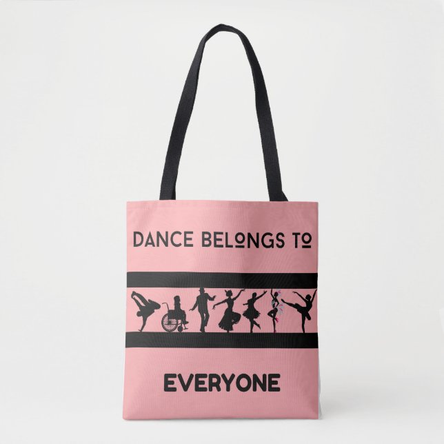 Tote Bag "La danse appartient à tout le monde" Rose clair (Devant)