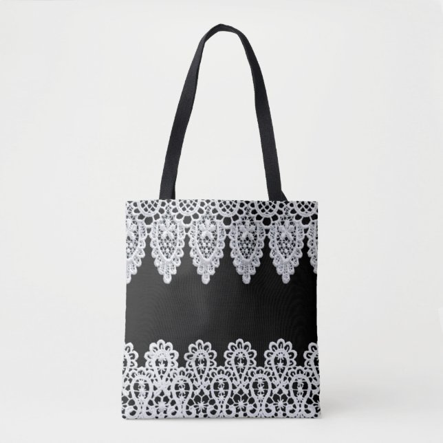 Tote Bag La dentelle blanche forme une frontière sensible (Devant)