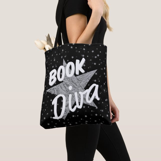 Tote Bag La diva de livre tient le premier rôle partout le (De près)