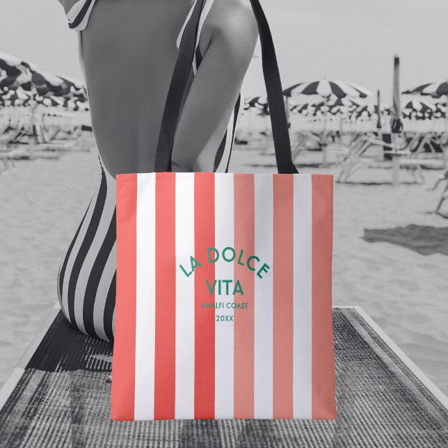Tote Bag La Dolce Vita Côte Amalfi Cabana Stripe (Créateur téléchargé)