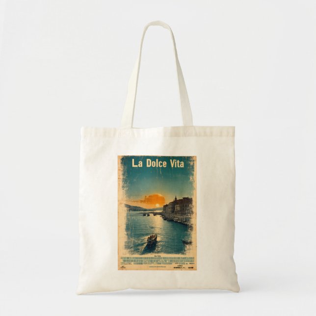 Tote Bag . La Dolce Vita - Inspired by 1960s Posters (Devant)